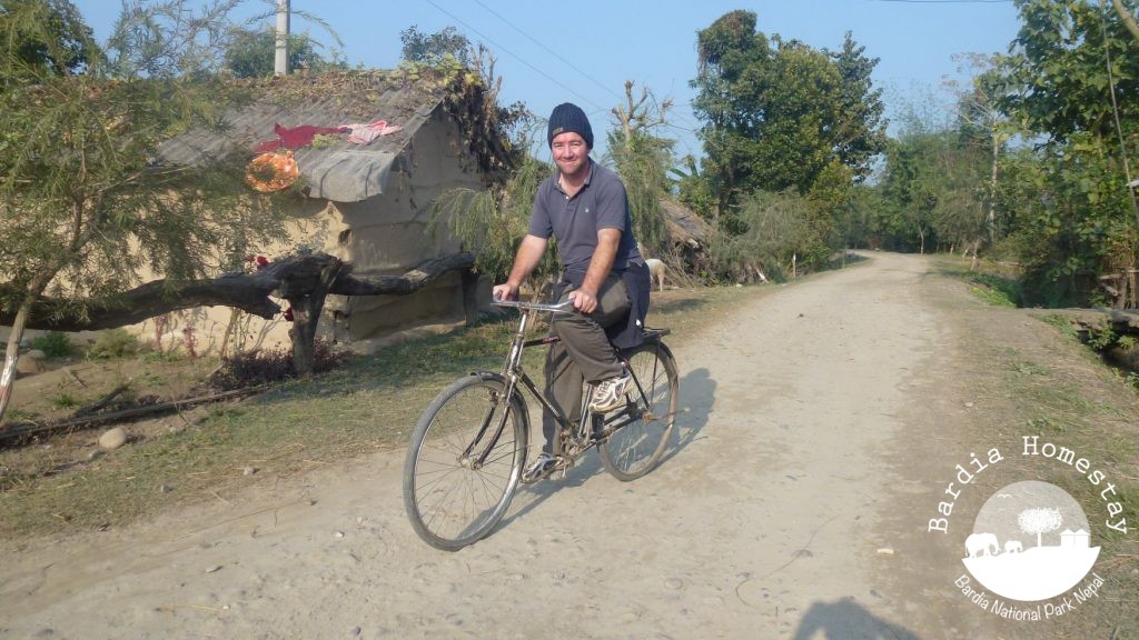 Cycling countrsyide Bardia National Park