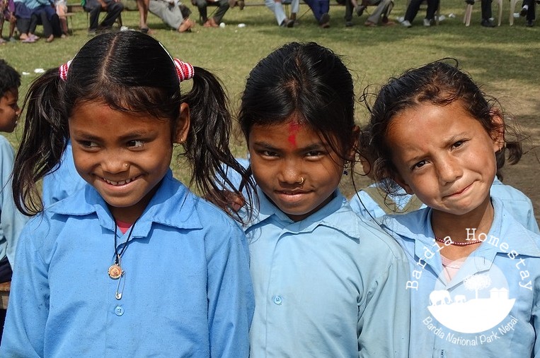 schoolgirls Thakurdwara Bardiya Nepal