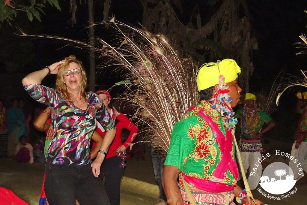 Tharu culture dancing Bardia Homestay