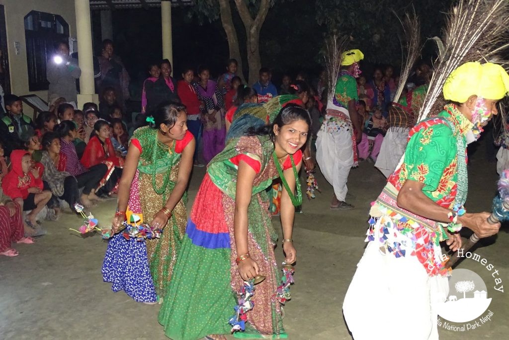 Tharu dancing Bardia Homestay, Nepal