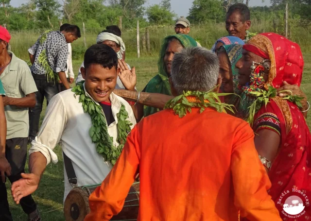 Tharu celebrating Dashain Bardia National Park