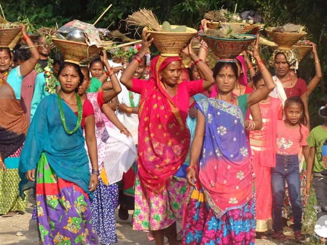 Tharu women Dashain