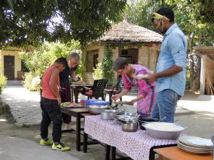 Dashain dinner Bardia Homestay Nepal