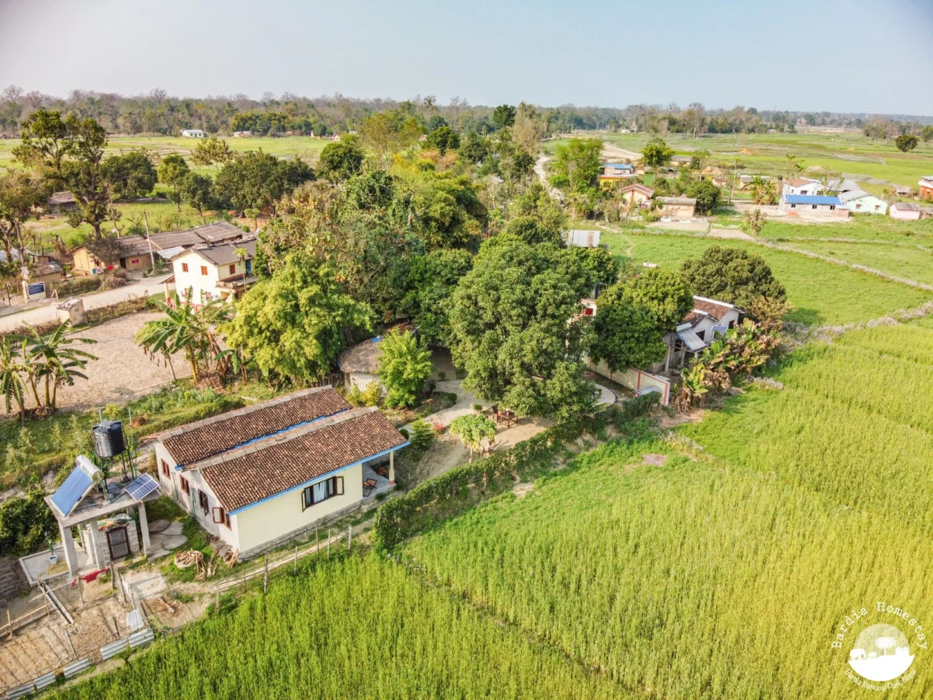 Drone view on Bardia Homestay Nepal
