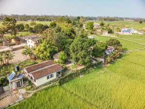 Drone view on Bardia Homestay Nepal