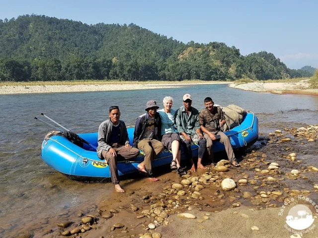 Rafting Babai river valley Bardia National Park Nepal