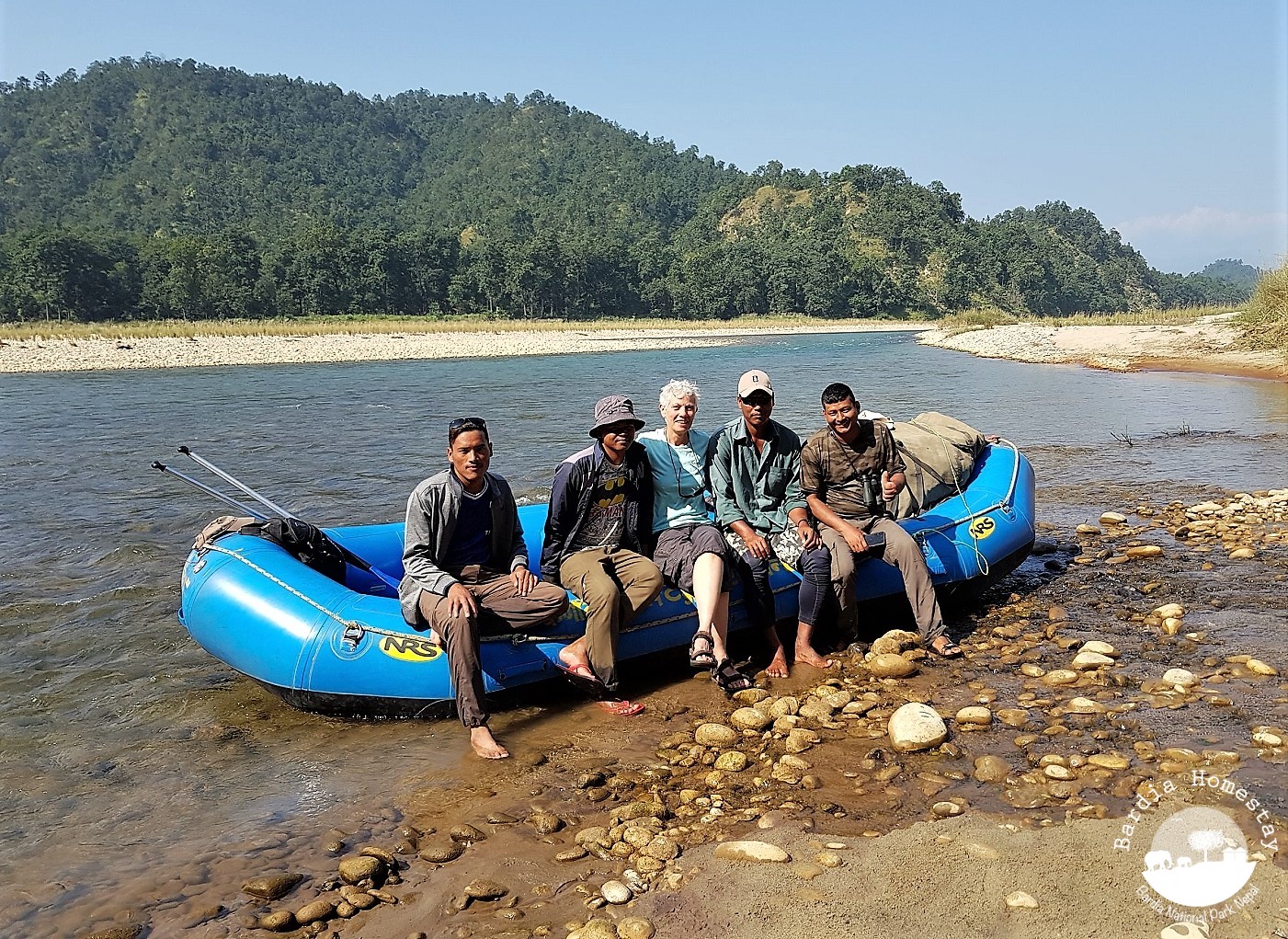 Rafting Babai river valley Bardia National Park Nepal