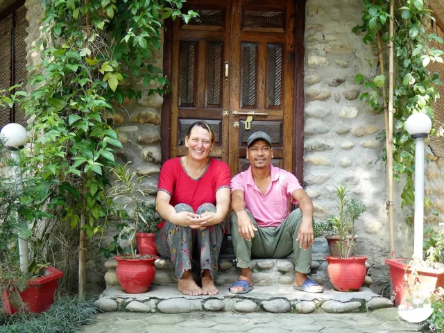 Budhi and Sonja, the hosts of Bardia Homestay