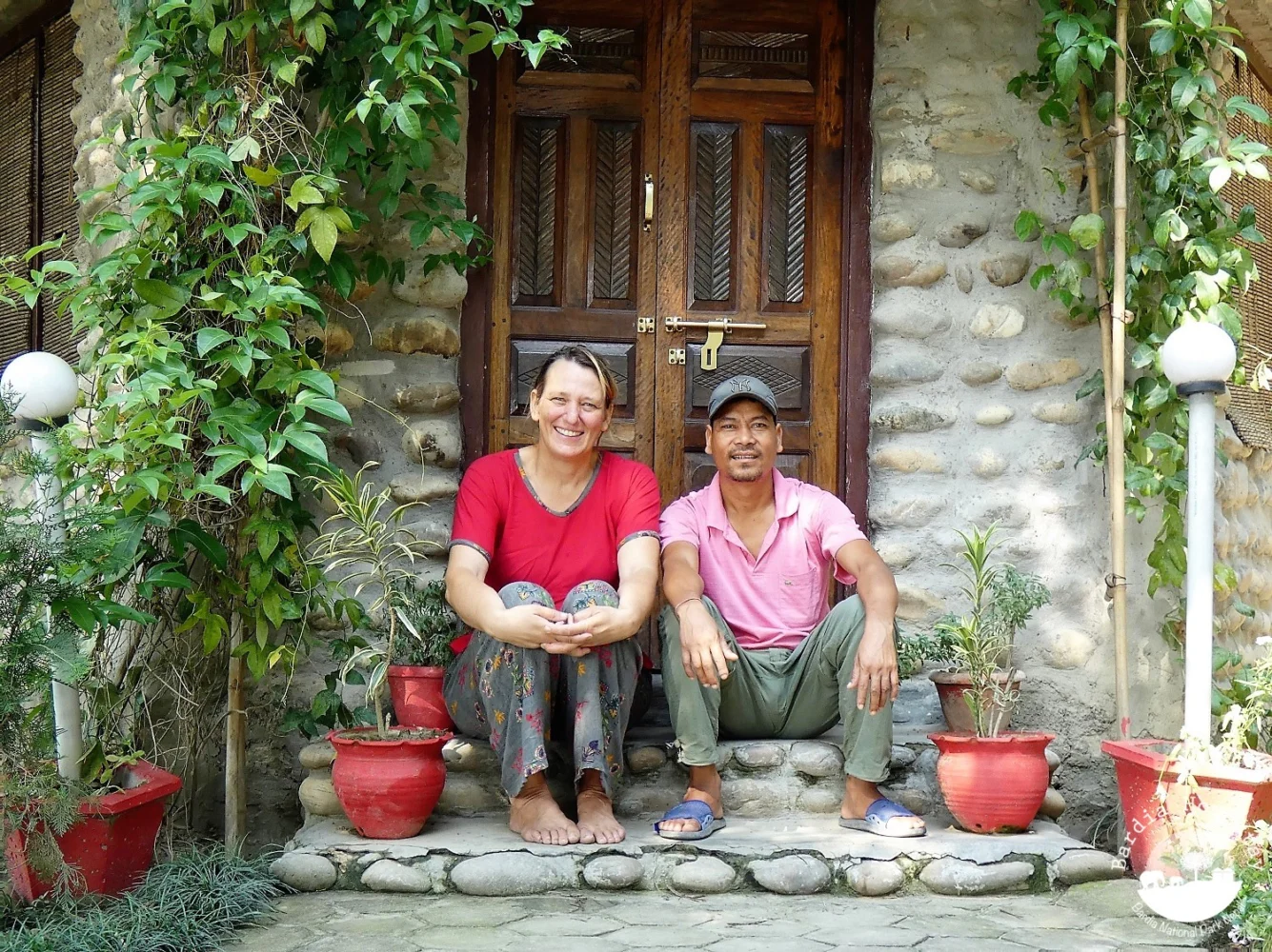 Budhi and Sonja, the hosts of Bardia Homestay